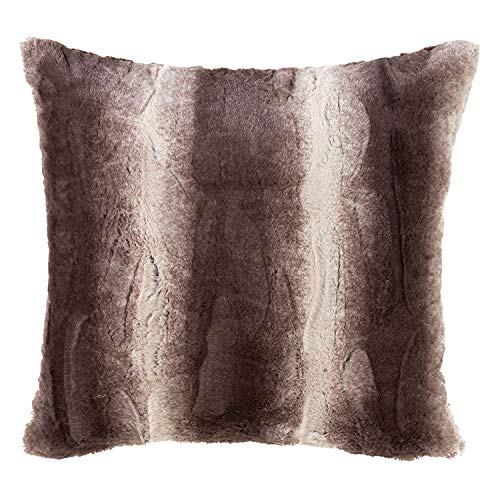 Fennco Styles Wilma Collection Country Faux Rabbit Fur Palette Throw Pillow Cover