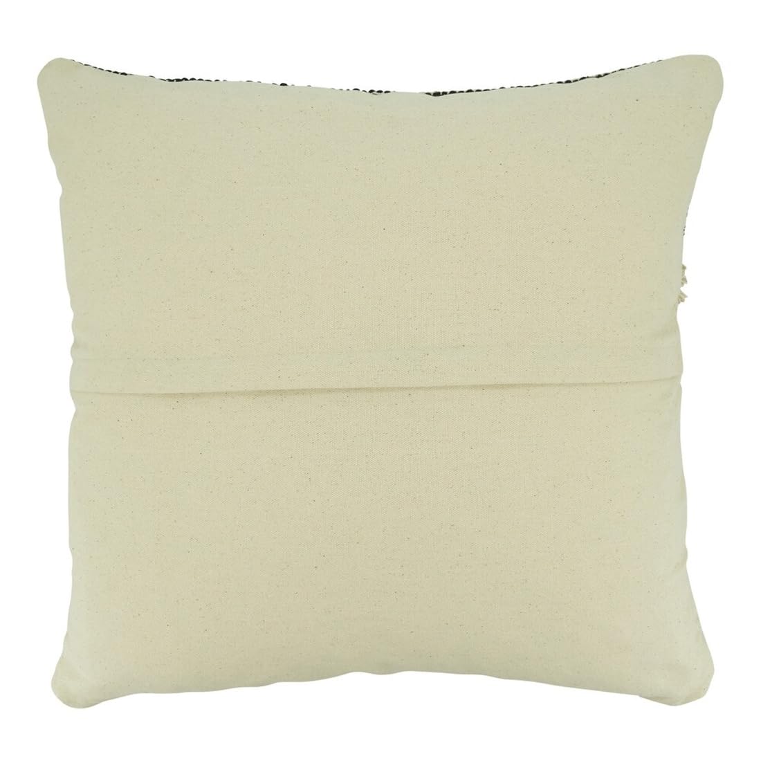 Fennco Styles Stripe Chindi Design Cotton Decorative Throw Pillow 20" W X 20" L – Black & Natural Textured Cushion for Couch, Sofa, Bedroom, Living Room and Office Décor