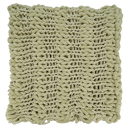 Fennco Styles Chunky Cable Knit Throw Blanket 50" W X 60" L – White Cozy Blanket for Couch, Bedroom, Living Room and Office Décor