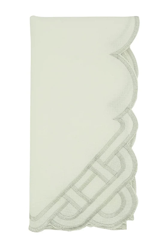 Fennco Styles Braid Emroidered Metallic Border Table Runner 16" W x 54" L - Silver Table Cover for Home Décor, Everyday Use, Christmas, Banquets and Special Events