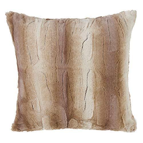 Fennco Styles Wilma Collection Country Faux Rabbit Fur Palette Throw Pillow Cover