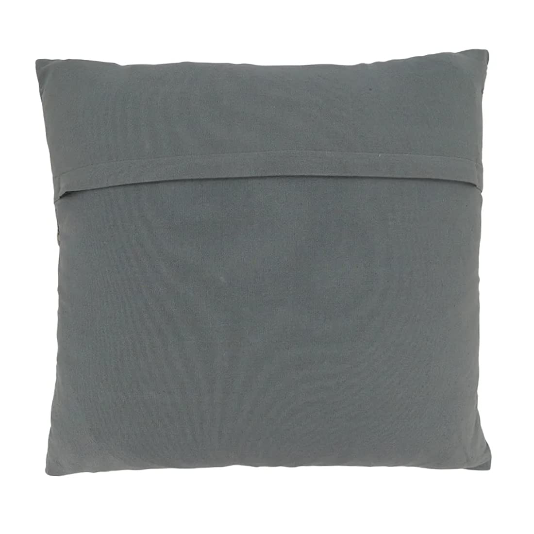 Fennco Styles Dori Embroidered Diamond Cotton Decorative Throw Pillow 18" W x 18" L - Grey Textured Accent Cushion for Home, Couch, Living Room and Office Décor