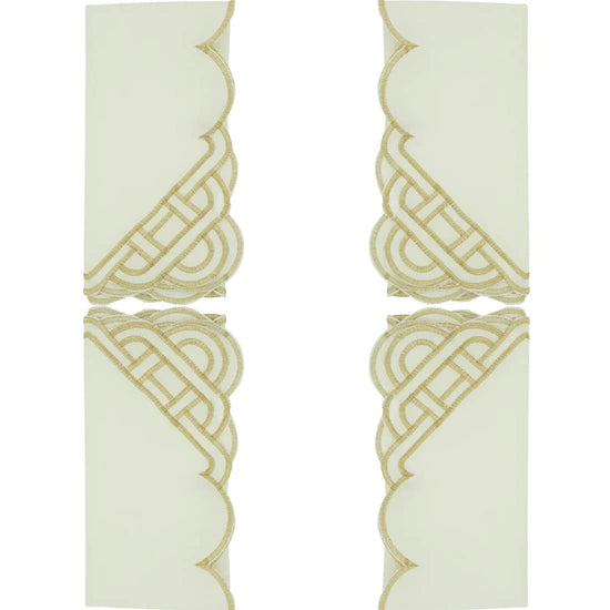 Fennco Styles Braid Emroidered Metallic Border Table Runner 16" W x 54" L - Silver Table Cover for Home Décor, Everyday Use, Christmas, Banquets and Special Events