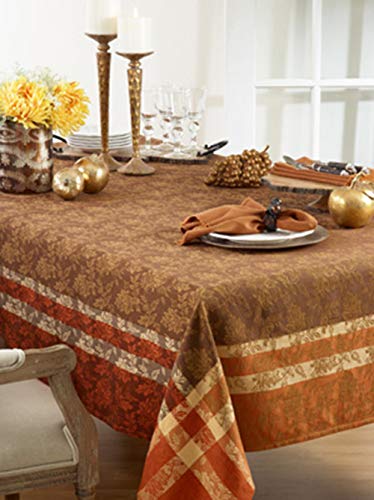 Thanksgiving Holidays Autumn Leaves Print Cotton Tablecloth