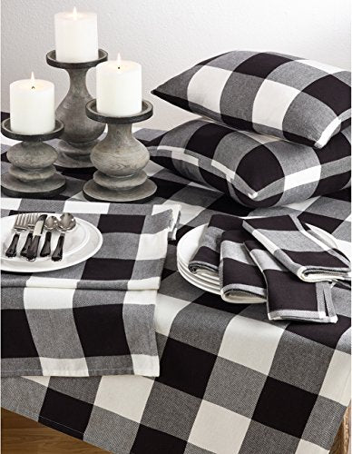 Holiday Black Buffalo Check Plaid Cotton Cloth Napkins 20"x20", Set of 4 — decorative tabletop piece for home entertaining online gift shop find