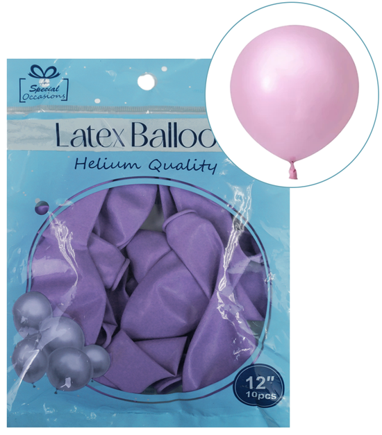 Lavender Latex Party Balloon, 12in, 10ct