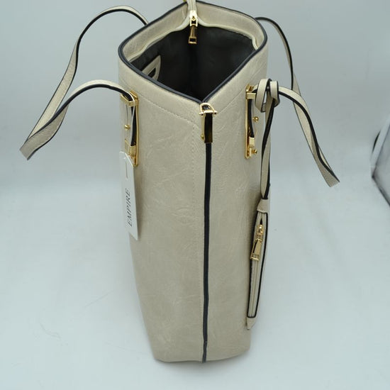 Soft Faux Leather Tote Handbag With Wallet