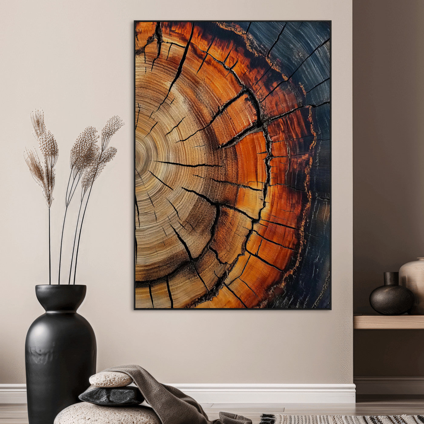 Rustic Wood Wall Art Canvas Print – Framed Nature Earthy