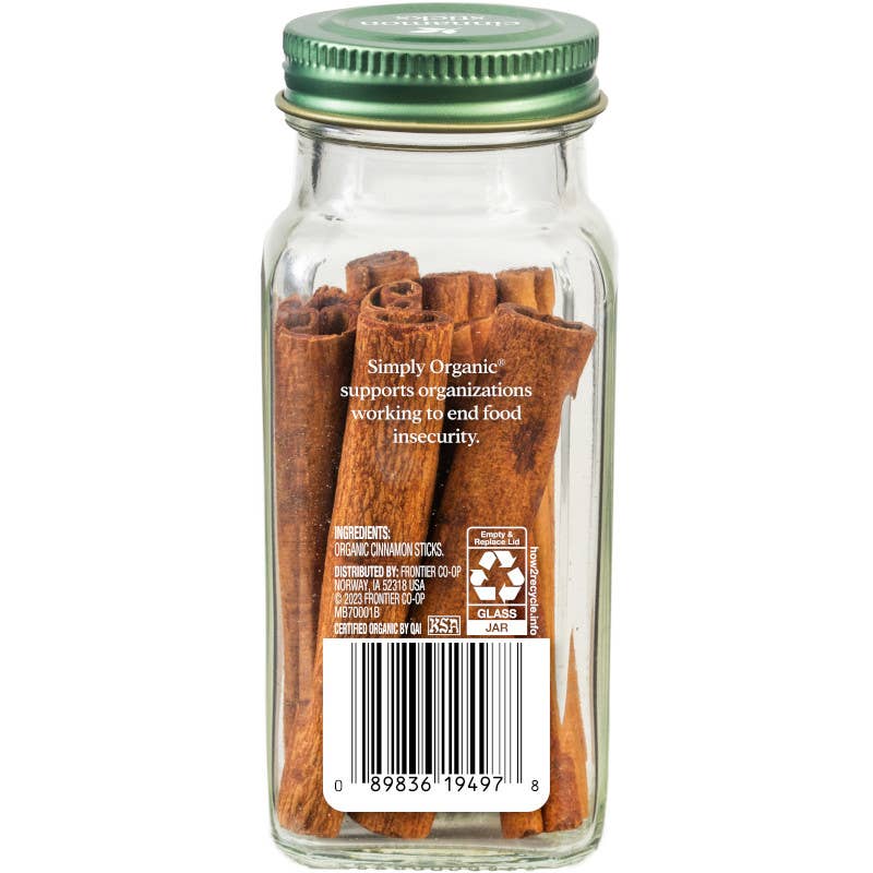 Pure Cinnamon (Korintje) Sticks, Certified Organic, 1.13 Oz