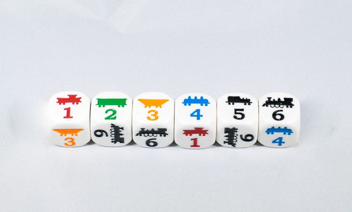 18mm Train Dice Colorful Learning Children Easy to Read Novelty Yahtzee School
