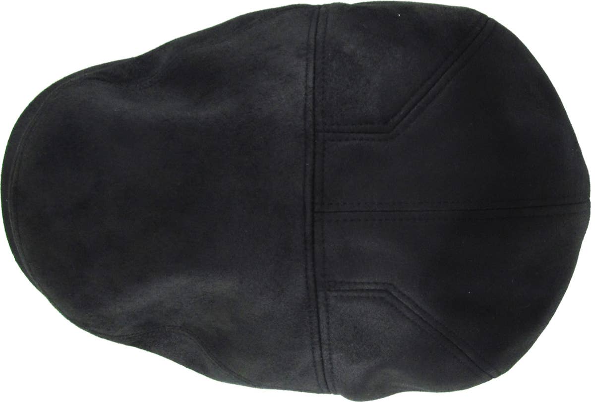 Faux Leather Ascot Ivy Newsboy Hat