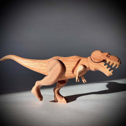 Wooden Tyrannosaurus Dinosaur with Magnetic Joints