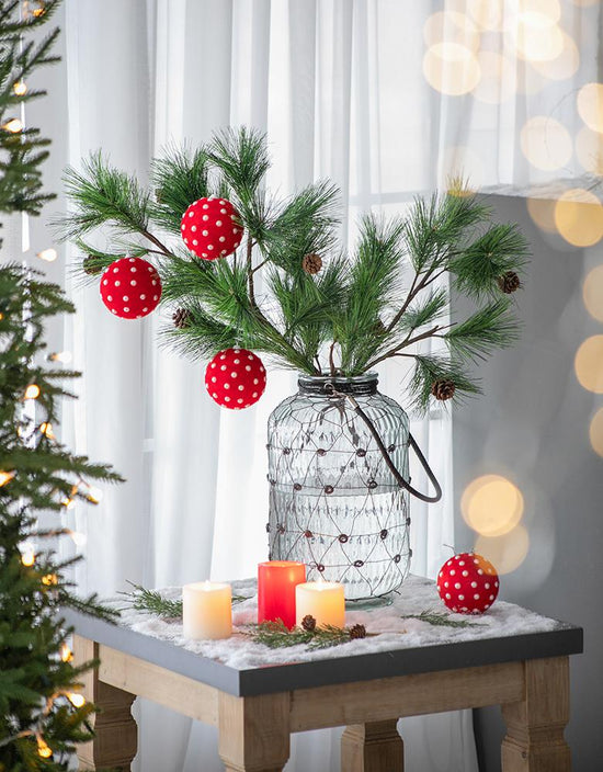 D3.9" Christmas Ball Ornaments, Set of 6