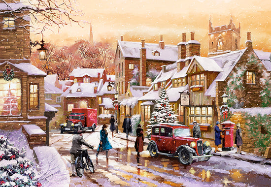 1000 Piece Castorland Jigsaw Puzzle – Vintage Winterland | Snowy Winter Scene Puzzle for Adults