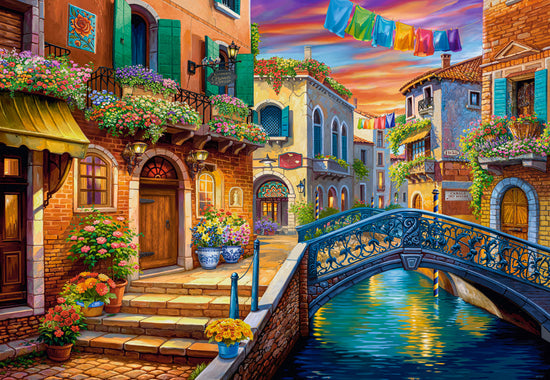 1000 Piece Jigsaw Puzzle, Venetian Dream, Vibrant Venice canal scene, Italian charm, Adult Puzzle, Castorland C-105281-2