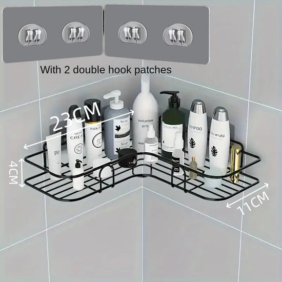 Bathroom Storage Rack Toilet Washroom Wall-Mounted Hole-Free Multi-Functional Iron Mesh Long Strip Organizer