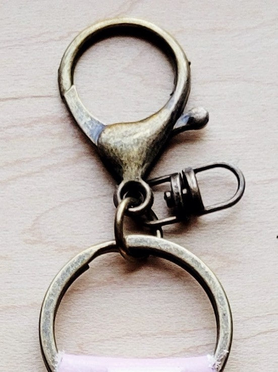 **Hair-on-Hide Leather Key Chain - Light Tan 703j