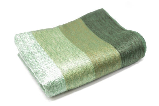 Handwoven Alpaca Throw Blanket | Lustrous Sage & Green | Nawi Collection