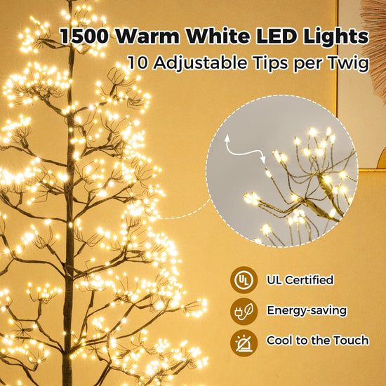 5/6/7 FT Lighted Alpine Tree with Warm White Light LED Lights Pre-lit Artificial Cedar Tree with Weighted Base — realistic faux greenery for indoor home decor home and holiday accent