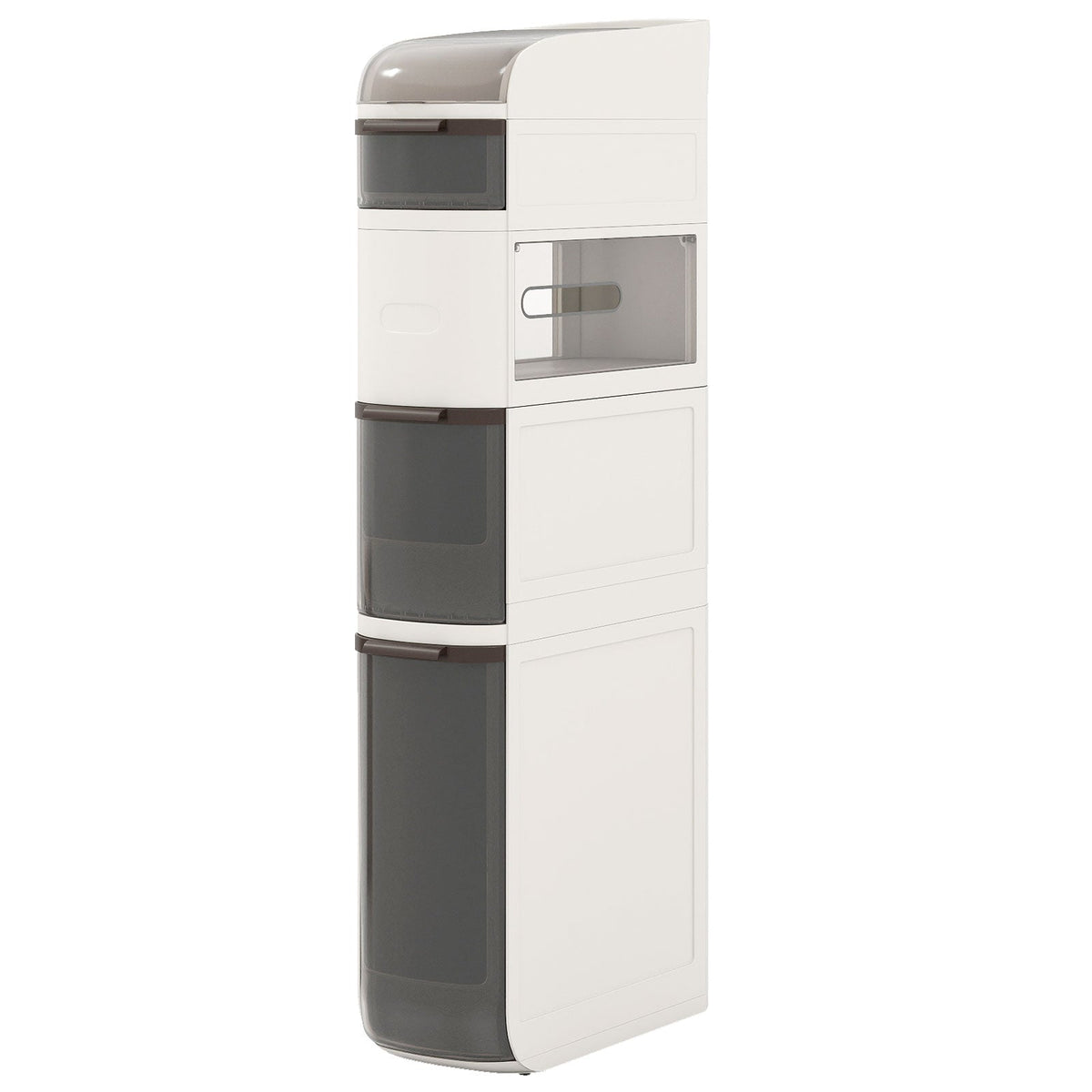 5-Tier Narrow Bathroom Storage Cabinet with Drawers and Tissue Box