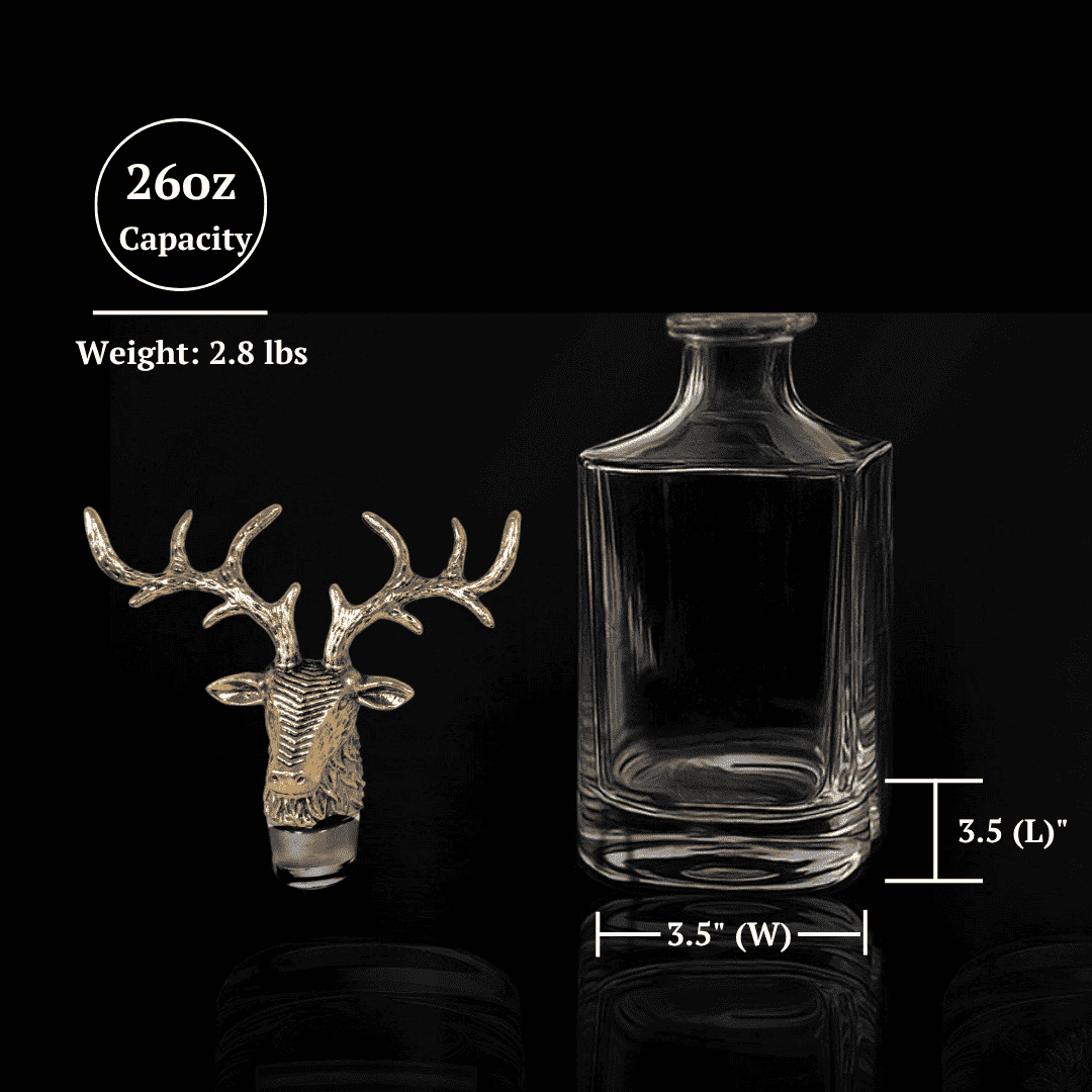 Gold Stag Deer Decanter