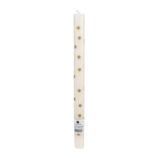 Gold Star Straight Dinner Candle, Sold Individually