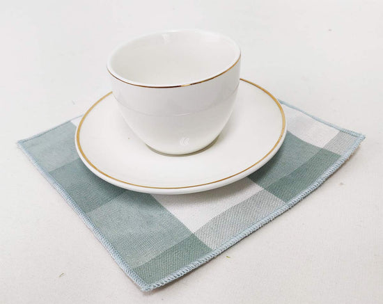 Buffalo Check Double Layers Reversible Coasters 6"W x 6"L, Set of 4 - Handmade in USA - Plaid Cocktail Napkins for Everyday Use and Special Occasion