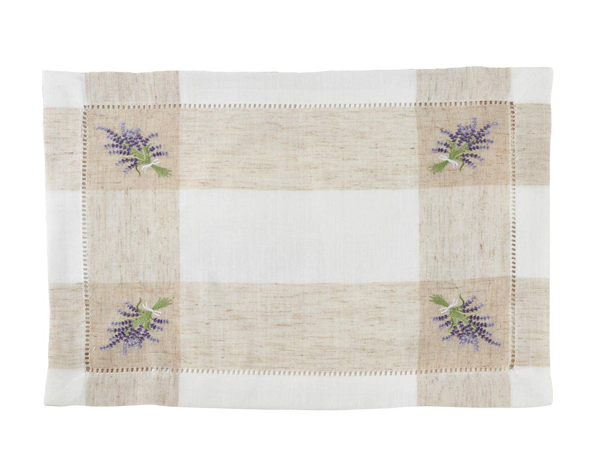 Hommage Brodé Collection Cottage Embroidery Hemstitch Border Placemats
