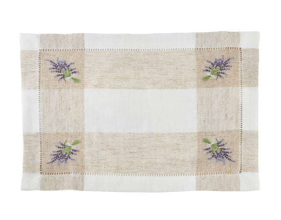 Hommage Brodé Collection Cottage Embroidery Hemstitch Border Placemats