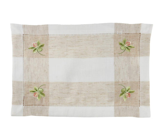 Hommage Brodé Collection Cottage Embroidery Hemstitch Border Placemats