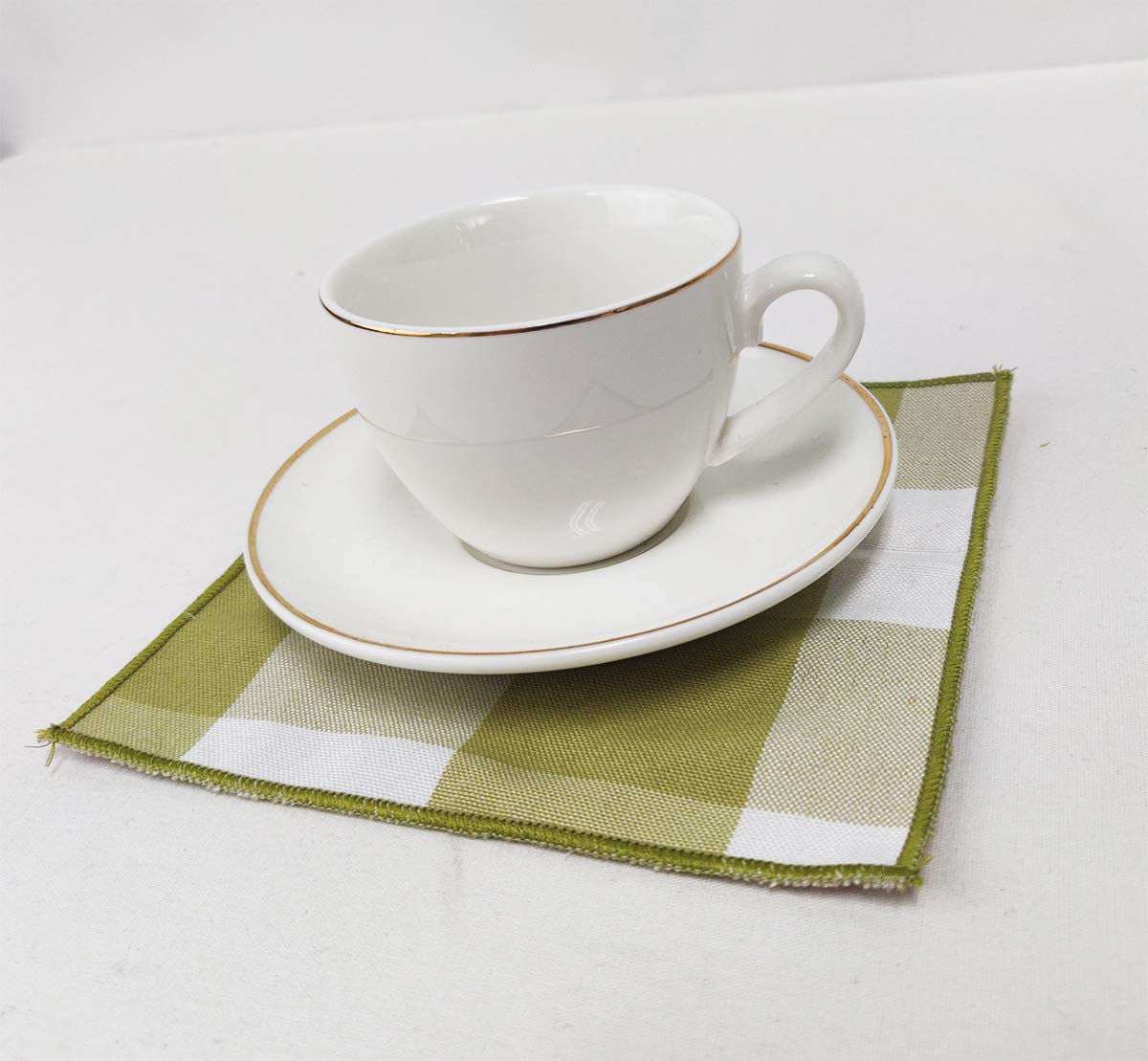 Buffalo Check Double Layers Reversible Coasters 6"W x 6"L, Set of 4 - Handmade in USA - Plaid Cocktail Napkins for Everyday Use and Special Occasion