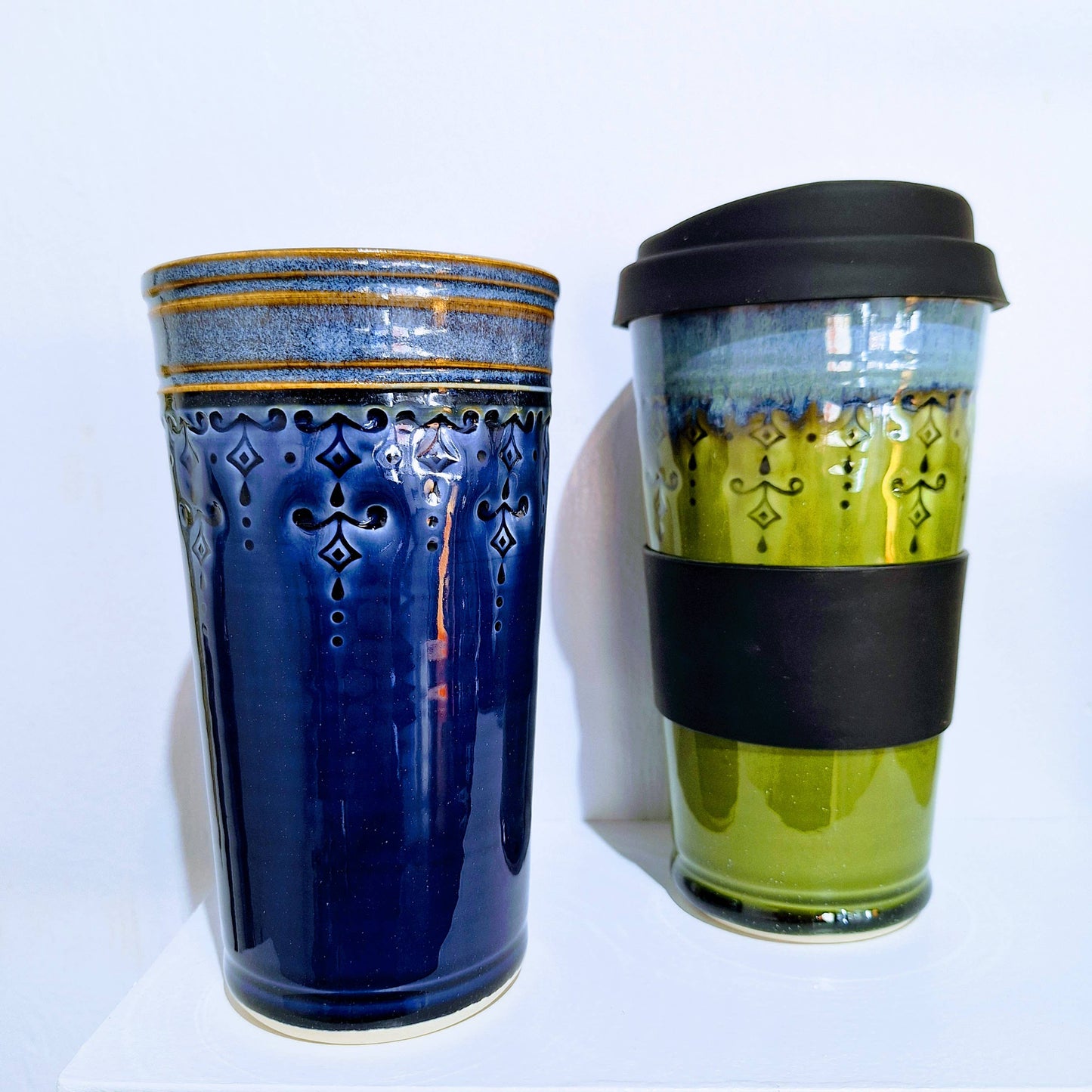 Handmade Stoneware 16 oz Travel Mug Made to Order