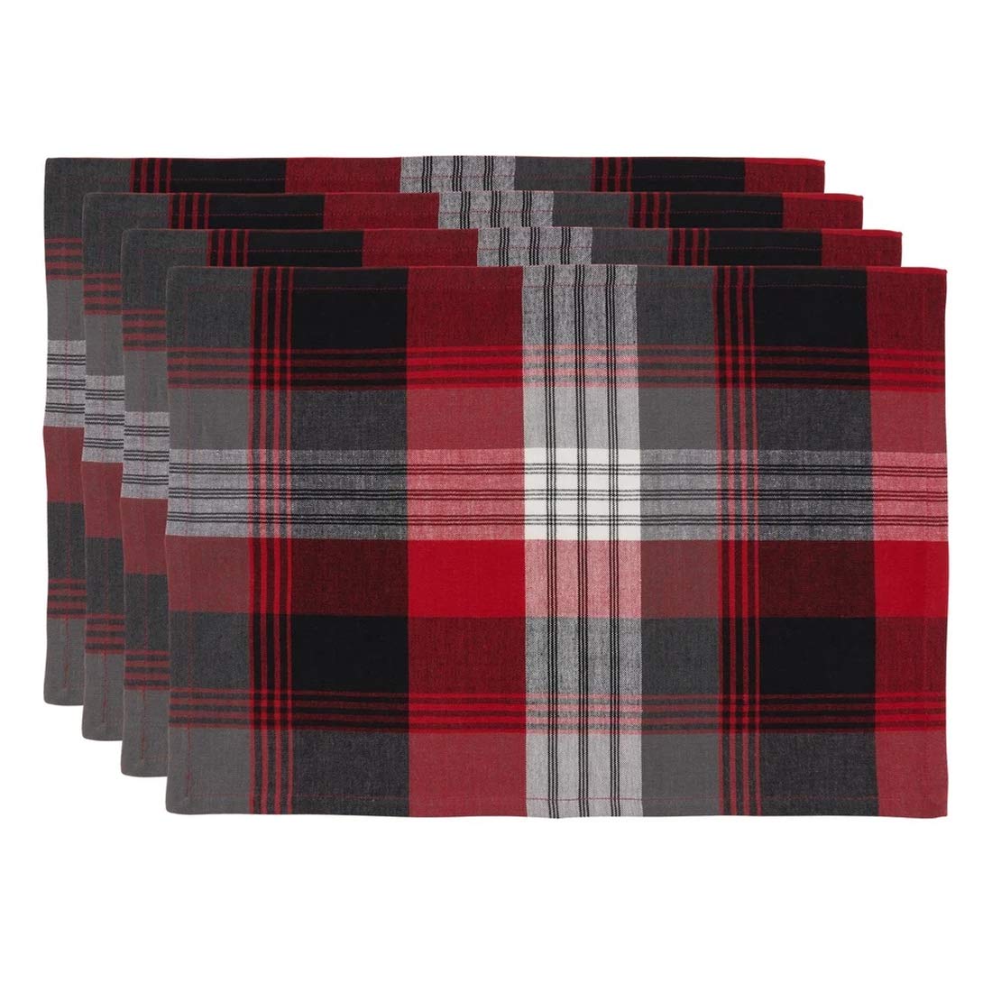 Fennco Styles Classic Rustic Plaid Cotton Table Runner - Red Traditional Plaid Table Cover for Christmas Décor, Home, Banquet, Family Gathering and Special Occasion