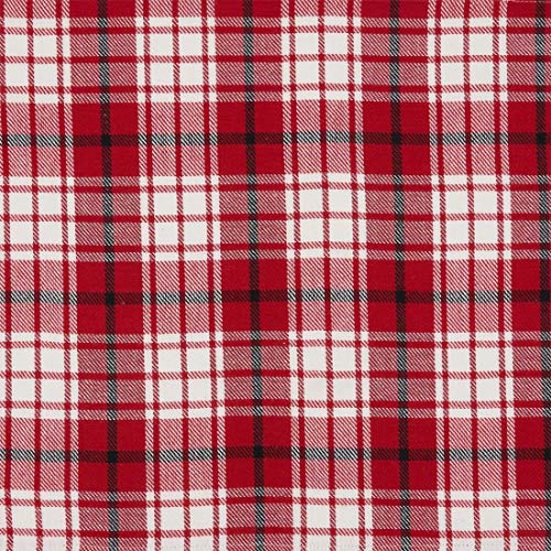 Fennco Style Holiday Plaid Cotton Table Runner 16" W x 72" L — decorative table accent for dining room styling home styling accent