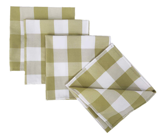Buffalo Check Design Cloth Napkins 18" W x 18" L, Set of 4 — dining room accent for seasonal table styling interior decorating accent