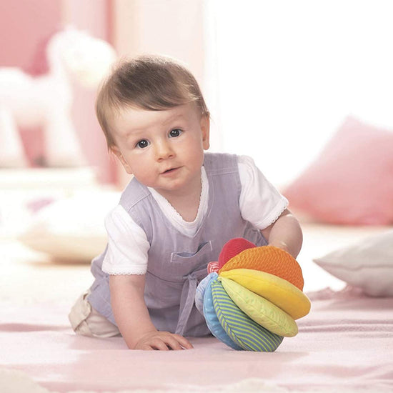 Colorful Rainbow Fabric Ball: Sensory Fun for Babies