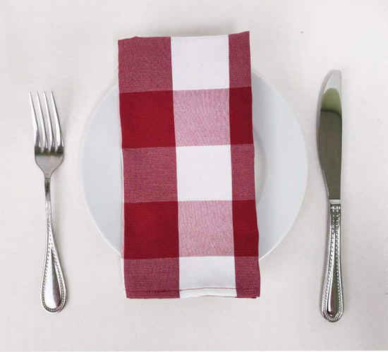 Buffalo Check Design Cloth Napkins 18" W x 18" L, Set of 4 — table decor for gatherings holidays and entertaining online gift shop find image 32