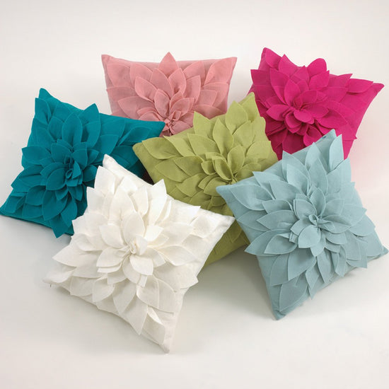 Sara's Garden Petal Decorative Throw Pillow. 17 Inch Square.