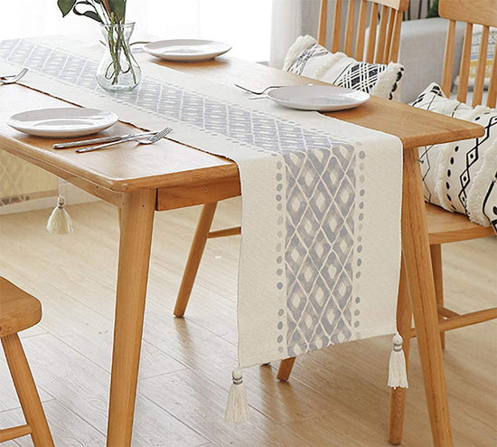 Fennco Styles Diamond Print Braided Cotton Placemats 14" W x 19" L, Set of 4