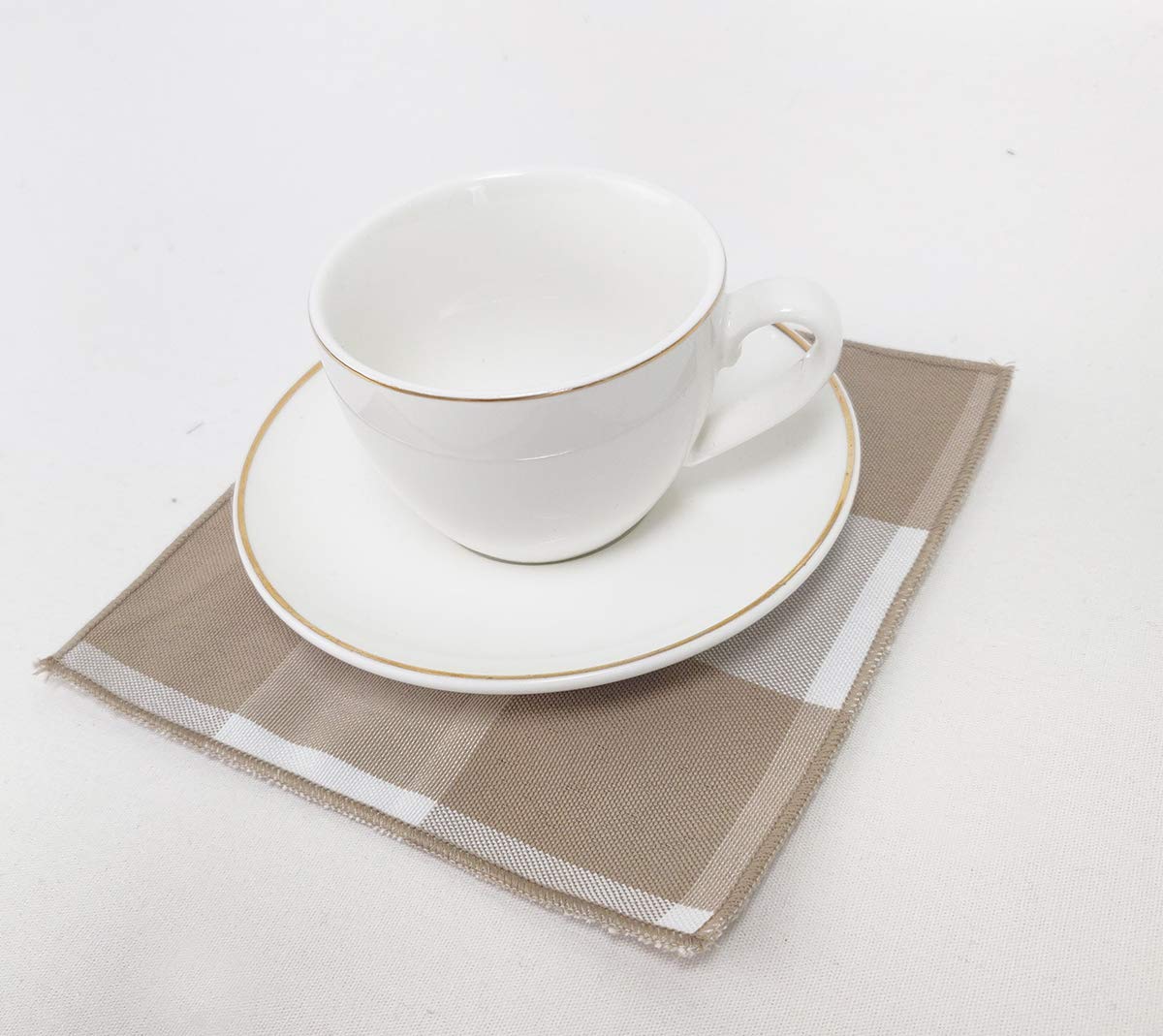 Buffalo Check Double Layers Reversible Coasters 6"W x 6"L, Set of 4 - Handmade in USA - Plaid Cocktail Napkins for Everyday Use and Special Occasion