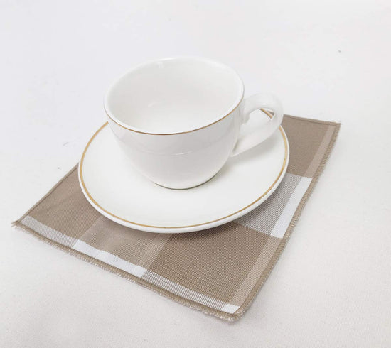 Buffalo Check Double Layers Reversible Coasters 6"W x 6"L, Set of 4 - Handmade in USA - Plaid Cocktail Napkins for Everyday Use and Special Occasion