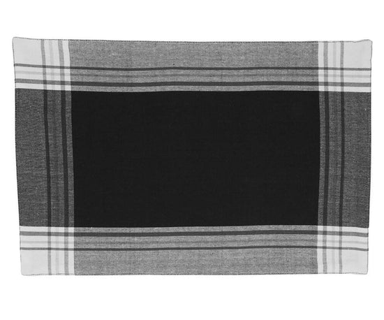 Contemporary Stripe Border Design 100% Cotton Table Placemats 13" W x 19" L, Set of 4 — decorative tabletop piece for home entertaining distinctive decor choice