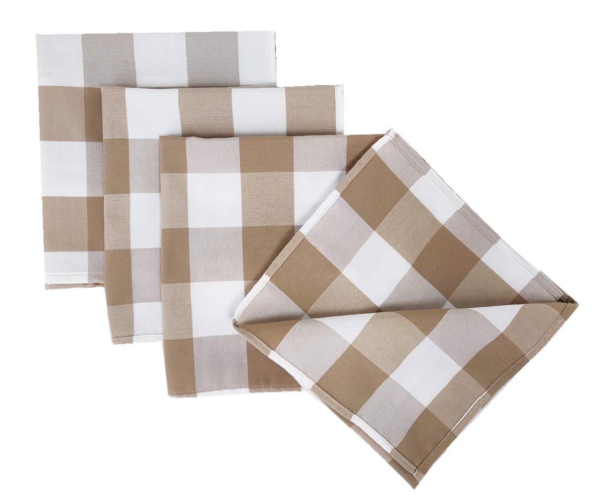 Buffalo Check Design Cloth Napkins 18" W x 18" L, Set of 4 — dining table decor for home entertaining decorative design