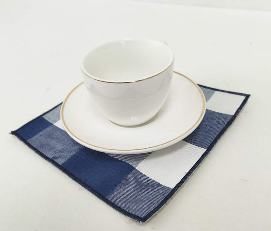 Buffalo Check Double Layers Reversible Coasters 6"W x 6"L, Set of 4 - Handmade in USA - Plaid Cocktail Napkins for Everyday Use and Special Occasion