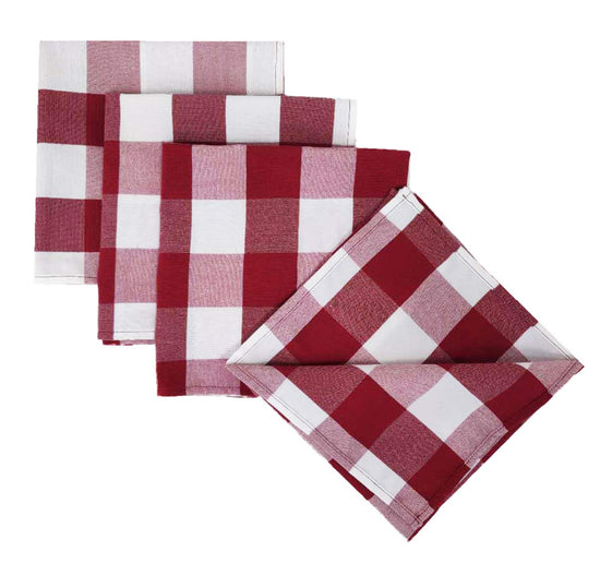 Buffalo Check Design Cloth Napkins 18" W x 18" L, Set of 4 — table setting accent for dining and special occasions