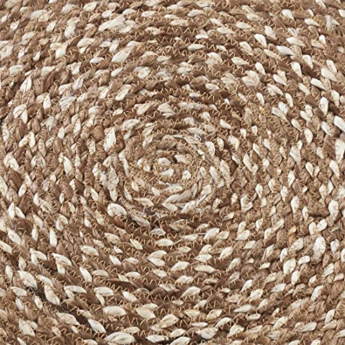 Fennco Styles 100% Jute Woven Design Farmhouse Placemats 16 Inch Round, Set of 4 - Natural Braided Table Mats for Home, Dining Room, Banquets, Family Gathering and Special Occasion