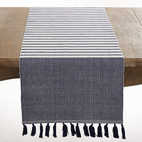 Bellaria Collection Ribbed Tassel Reversible Table Linen Tablecloth