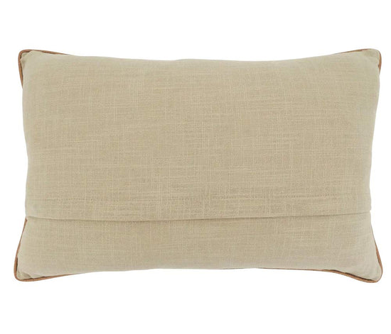 Fennco Styles Embroidered Bird and Branch Cotton Decorative Throw Pillow 14" W x 22" L - Natural Cushion for Home Décor, Couch, Living Room, Bedroom, Holiday and Special Occasion
