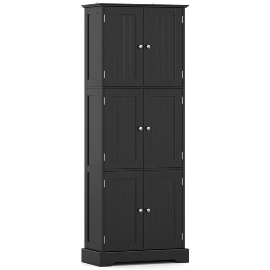 63-Inch Tall Bathroom Storage Cabinet with 6 Doors