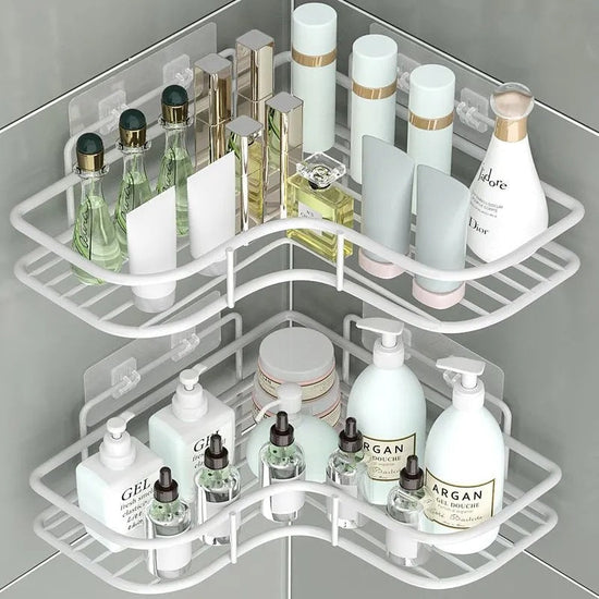 Bathroom Storage Rack Toilet Washroom Wall-Mounted Hole-Free Multi-Functional Iron Mesh Long Strip Organizer
